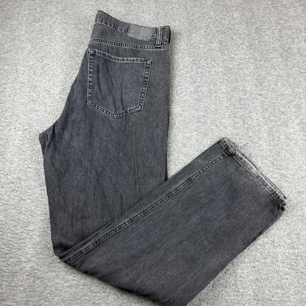 Aeropostale 90s Baggy Jeans Women's 12 Reg Washed Black Distressed HR Button Fly